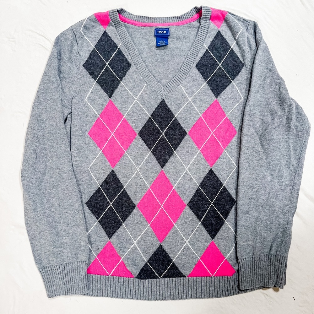 IZOD Classic Argyle Long-Sleeved Sweater